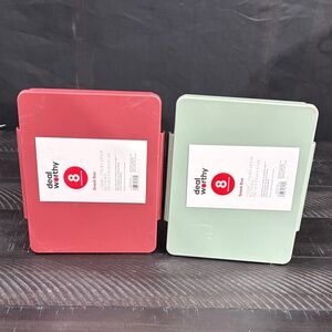 Red and Green Food Storage Containers